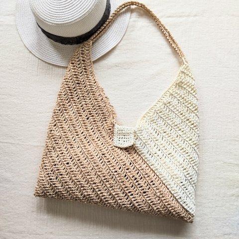 ◈エコアンダリヤのオシャレあづま袋◈かぎ針編み