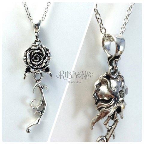 【受注製作】Rose Stem Pendant【🌹 茎がゆらゆら】