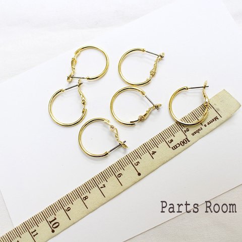 【4個入】フープピアス　20mmチタンポスト【バネ式キャッチ】　-mt-1617