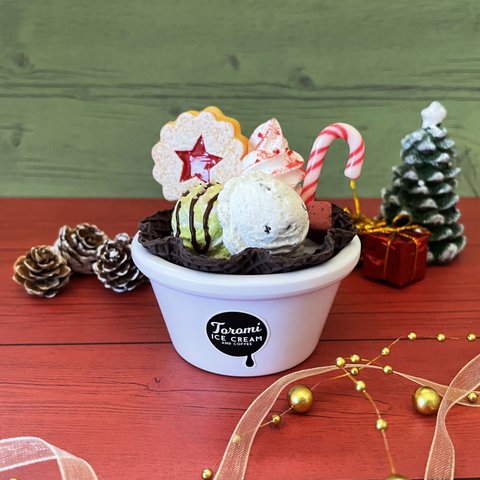 アイスクリーム 小物入れ メモスタンド ワッフルボウル パフェ クリスマス WAFFLE BOWL ICE CREAM PARFAIT CHRISTMAS