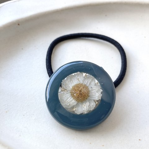 《素直》navy flower circle hair accessory