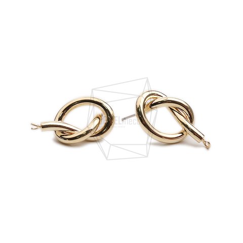 ERG-2314-G【2個入り】ノットラウンドピアス,Knot round Post Earring