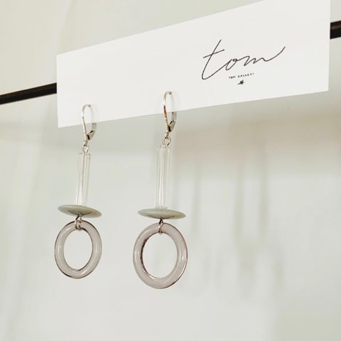 gray×clear ピアス