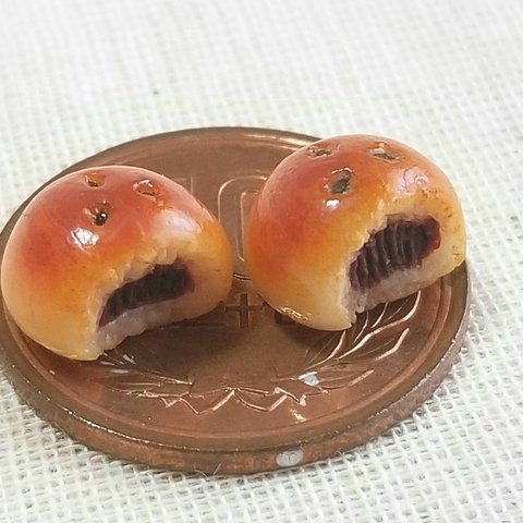 選べるお皿 ♡かじりかけ あんぱん (パン,ミニチュアフード,フェイクフード,食品サンプル)