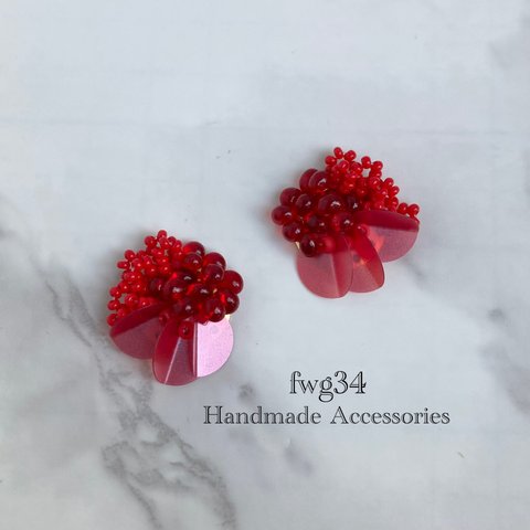 Beads ASOBI red   イヤリング/ピアス