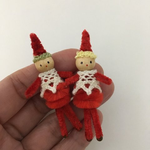 クリスマス　モール人形　妖精　ニッセ　昭和レトロ　ミニチュア　クリスマスオーナメントにも🎄