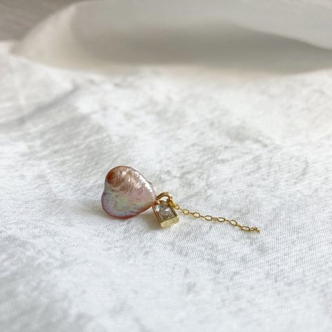 heart pearl ear cuff