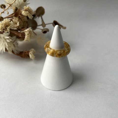 【natural】Clear Ring Flower -beige- #22