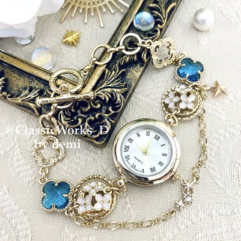 【新作】ブレスウォッチ『オード・エルジア』ブルー 腕時計 ブレスレット