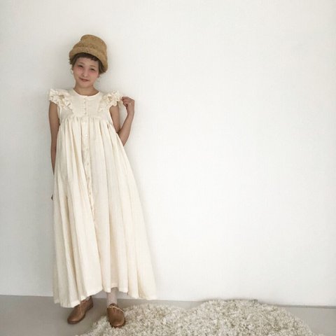  ◯3段フリル袖のフリルフルロングドレス ◯ yuka haseyama