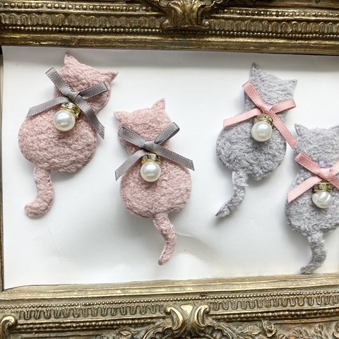 再入荷【２点お選びください♡】入園入学♡人気♡猫ちゃんモチーフパーツ⭐️クリスマスにも♡小物やアクセサリー作りにも♡2点セット