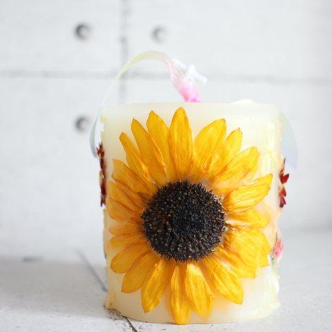 大きな ひまわりのボタニカルキャンドル 　Sunflower