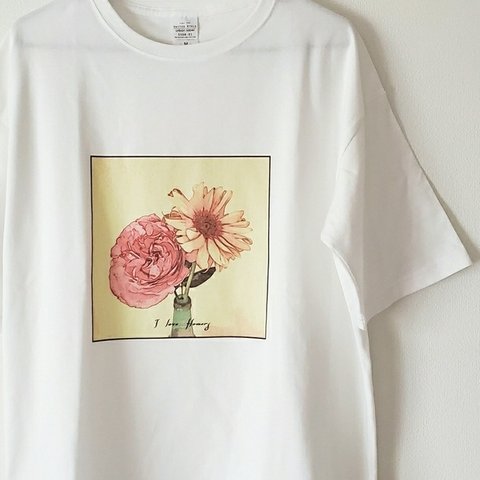 flowers ビッグシルエット Tシャツ