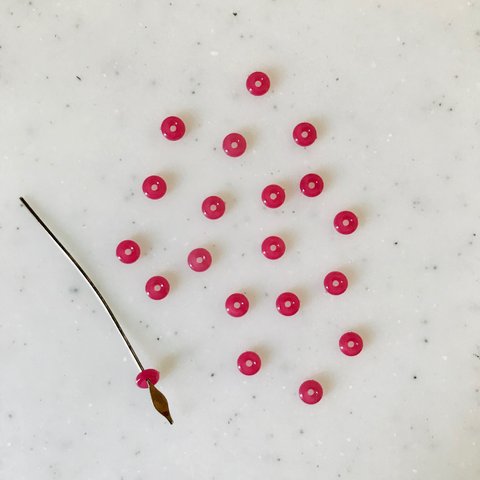 Vintage Pink Tiny Donut Beads 