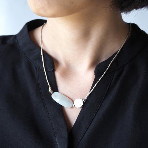 -Opal・silver- necklace