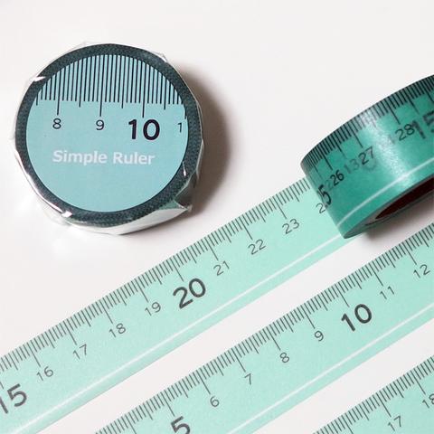 再販★【Simple Ruler 〜Green〜】オリジナルマスキングテープ（20mm×10m）