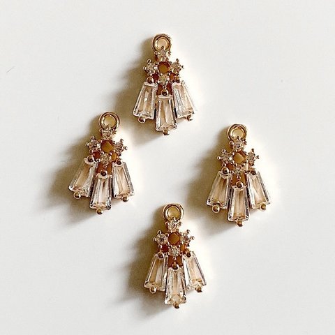 175)２個 /  ビジューパーツ / 15mm×9mm / ピアス / イヤリング / ハンドメイドパーツ /アクセサリーパーツ / インポート / キラキラ / ゴールド / gold