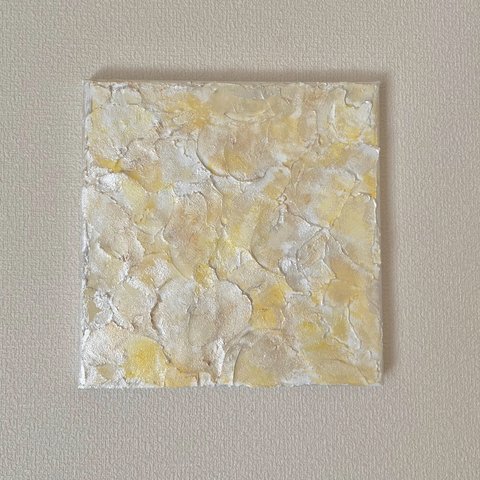 Chiffon(Mini)抽象画 (20Square)/北欧/モダン/ゴールド/黄色/オレンジ/インテリア/絵画