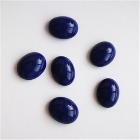 6pcs ビンテージ　ダークブルー　オーバル10*8mm