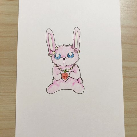 ぬいぐるみイラストのポストカード