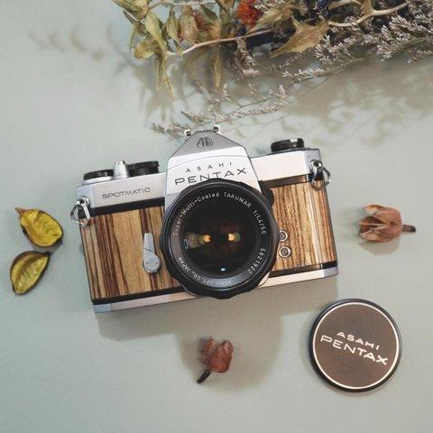 【天然ウッドカメラ】ゼブラウッド Pentax Spotmatic レトロフィルムカメラ