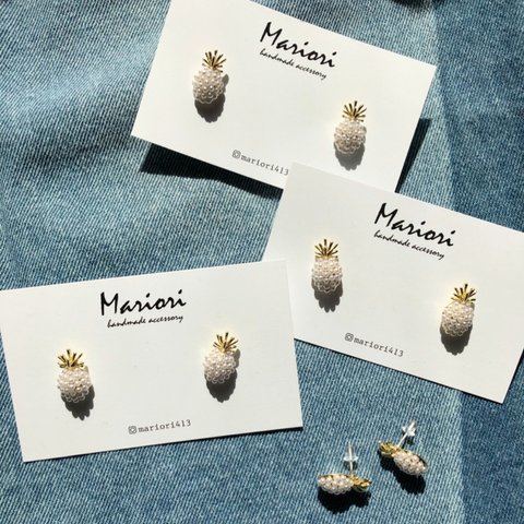 パールパイナップル🍍ピアスorノンホールピアス♡