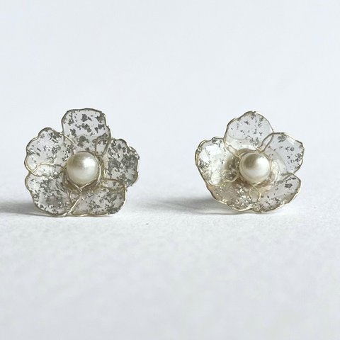 お花ピアス　イヤーカフセット　