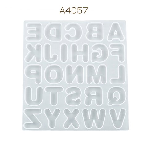 A4057  1個  丸文字 アルファベット シリコンモールド 英字 ローマ字 イニシャル 大文字 英語 227×213mm ネックレス イヤリング ピアス ハンドメイド用   （1ヶ）