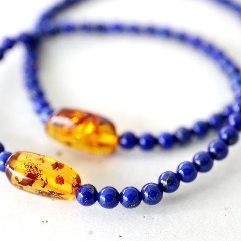 amber lapis lazuli bracelet [kgf3833]