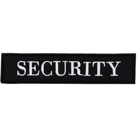 ワッペン SECURITY（セキュリティ・保安・警備） マジックテープ（ベルクロ・面ファスナー）着脱 刺繍パッチ 13.5×3cm