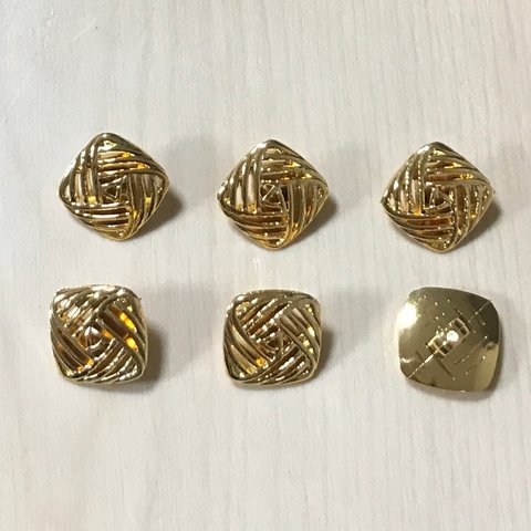 GOLD SQUARE BUTTON CABOCHONS PARTS