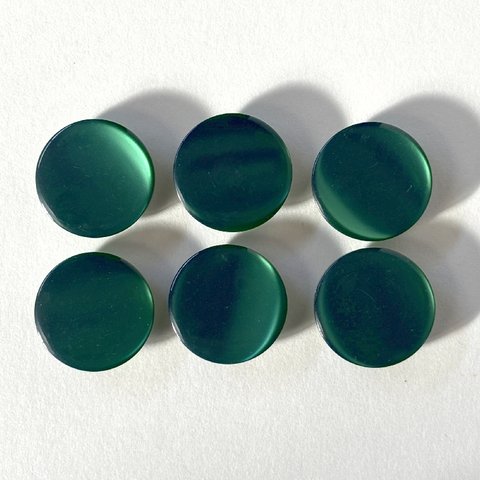 レトロ 円形 丸型 ボタン 訳アリ グリーン 緑色 20mm 6個セット  ec-431
