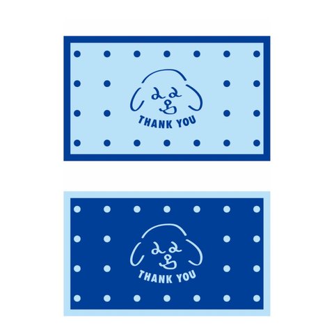 🐶犬のワンポイント🐶(水色×ブルー)メッセージカード/サンキューカード/ミニカード