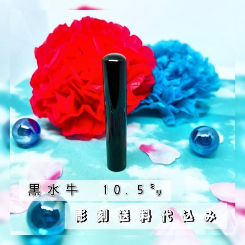 Re FLE印鑑　黒水牛　10.5ミリ