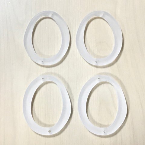 FROSTED OVAL BIG HOOP RING CONNECTOR PARTS