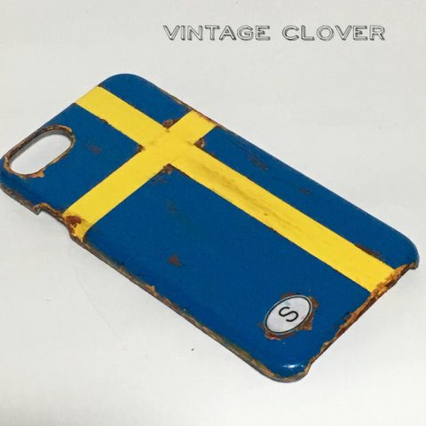 スェーデンサビ塗装国名コードiPhone6/6s/7/8他スマホ対応ケース/オーダーサビ塗装