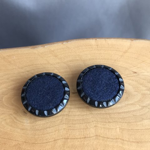 22ｍｍ◇2個入◇　フエルトのようなボタン【ネイビー】