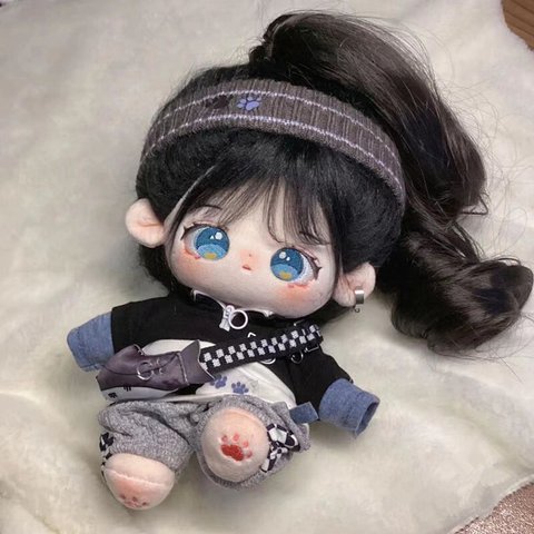 本体+服セット 秋 20cm 着せ替えぬいぐるみ 無属性 黒髪紺色の目女の子コットンドール 綿人形 着せ替え人形 キャラクターぬいぐるみ cotton doll