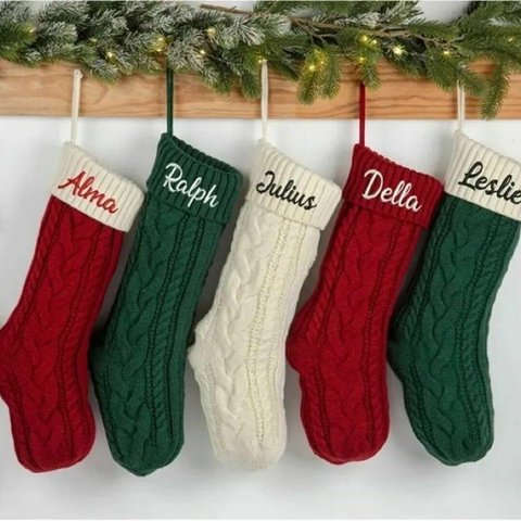【名前刺繍】クリスマスソックス　靴下　プレゼント　ニット　ベビー　子ども　サンタ