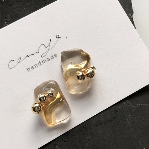piece of gold ice pierce/ earring