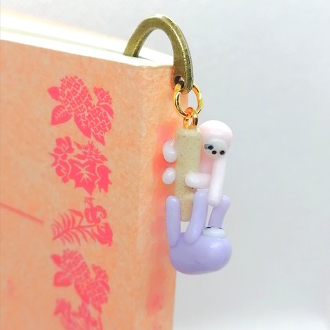 再販【しおり･ブックマーカー】Pastel color sloth bookmark (Pink & Purple)