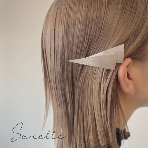 ステンレス　トライアングル 重ね合わせ 　 ヘアクリップ