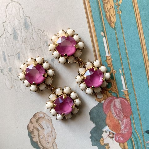 peonies pink pierce / earring