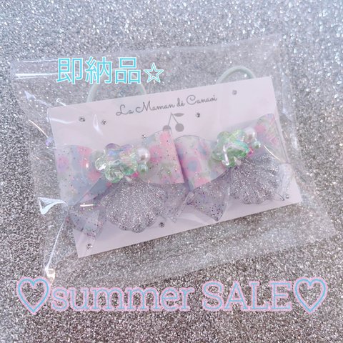 ♡summer SALE♡リバティ×キラキラPVCヘアゴム♡♡