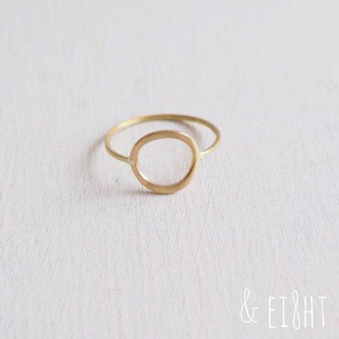 【再販】- Brass - Gold Circle Ring　（L）