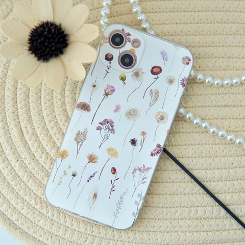 「大人の花遊び」花柄TPUケース iPhone13/13Pro/13ProMax/12/12Pro/11/11Pro/Ｘ/iPhone 7/8/SE第2世代