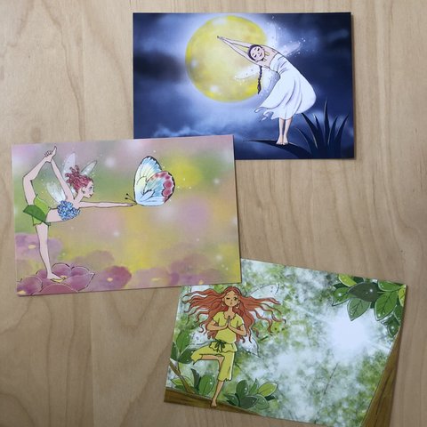 ヨガの妖精ポストカード　3枚セット