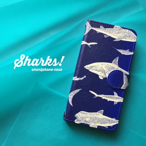 【受注生産】Sharks!手帳型スマホケース