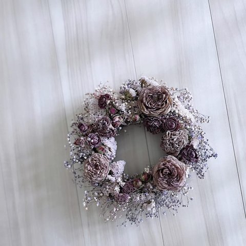 rose wreath  ラベンダーカラー