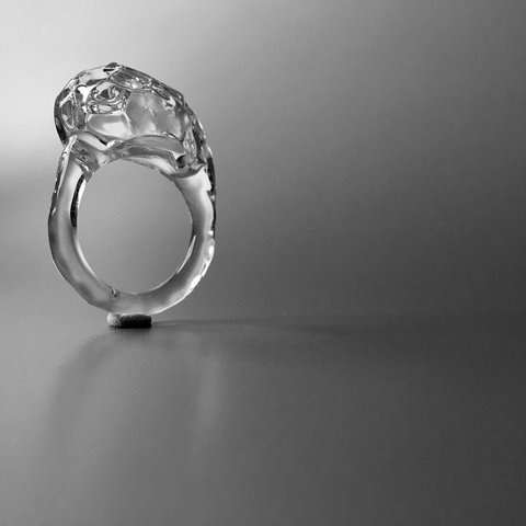 こぼれないアロマリング -Distorted Ice-　歪み YuGaMi　指輪